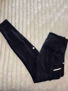 lululemon athletica Black High-Rise Leggings with Reflective Detail